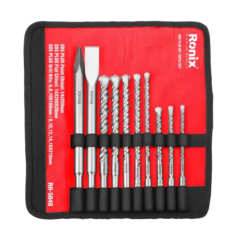 10pcs SDS Plus Bit Set — Ronix professional sds drill bits | BRO Global Saudi Arabia