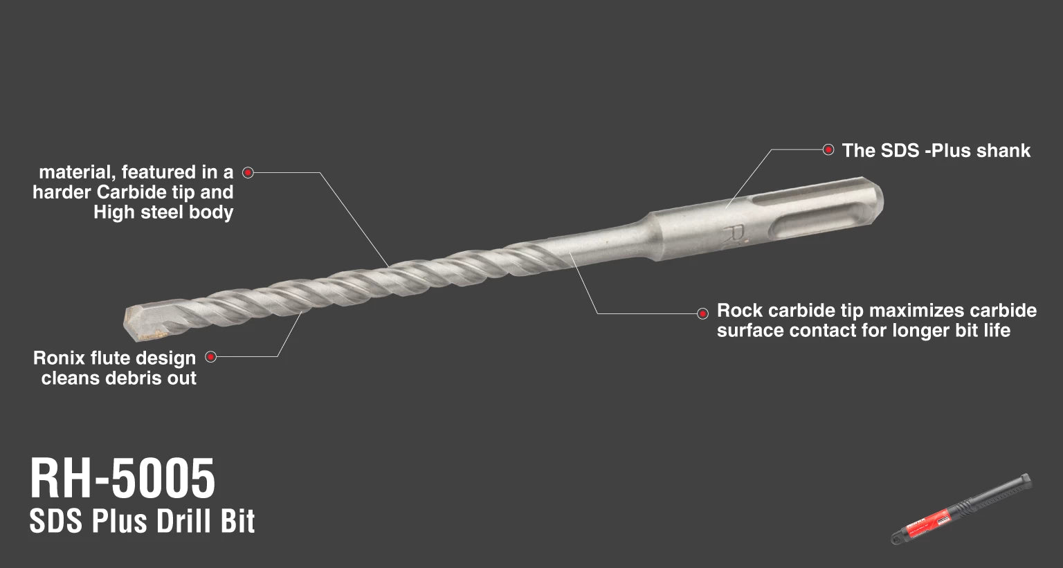 SDS Plus Drill Bit 7x160 mm-40Cr