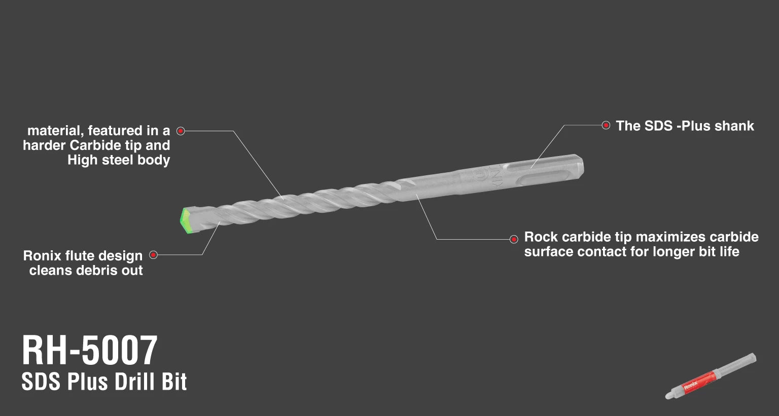 SDS Plus Drill Bit 10x160 mm-40Cr