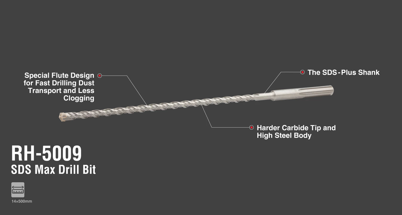 SDS Max Drill Bit 14x500 mm